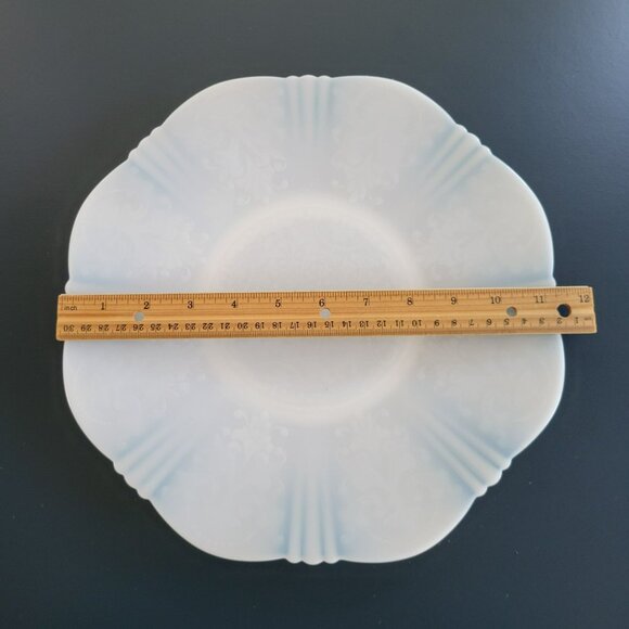 MacBeth-Evans White Opalescent Depression Glass Chop Plate c.1930-36, Embossed - Picture 10 of 10